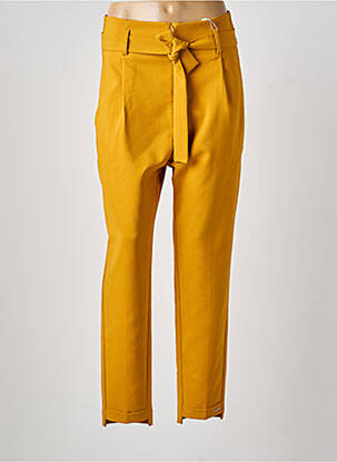 Pantalon droit stretch taille normale jaune LESLIE femme