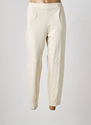Pantalon droit stretch taille normale beige ELEONORA AMADEI femme