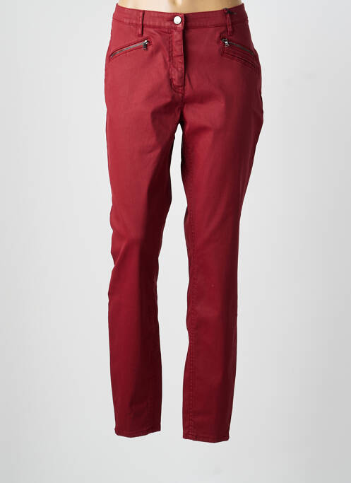 Pantalon slim tissage enduit taille normale rouge TONI femme