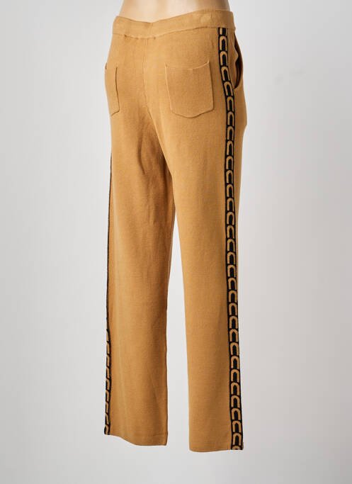 Pantalon droit taille élastique taille normale marron PASSIONI femme