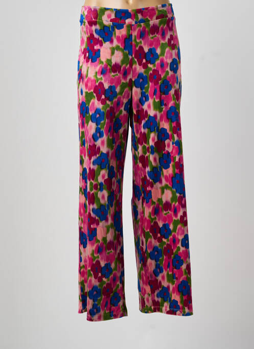 Pantalon droit stretch taille normale rose LEO & UGO femme