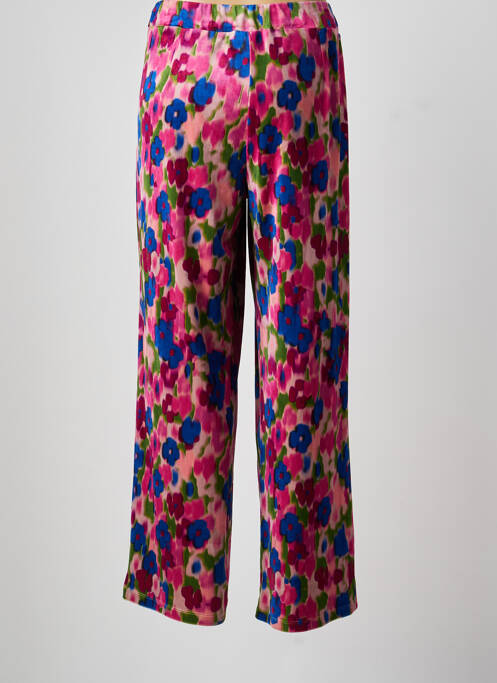 Pantalon droit stretch taille normale rose LEO & UGO femme