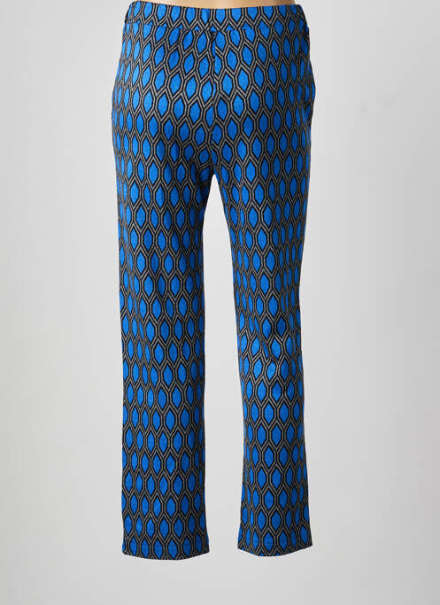 Pantalon droit stretch taille normale bleu MARIA BELLENTANI femme
