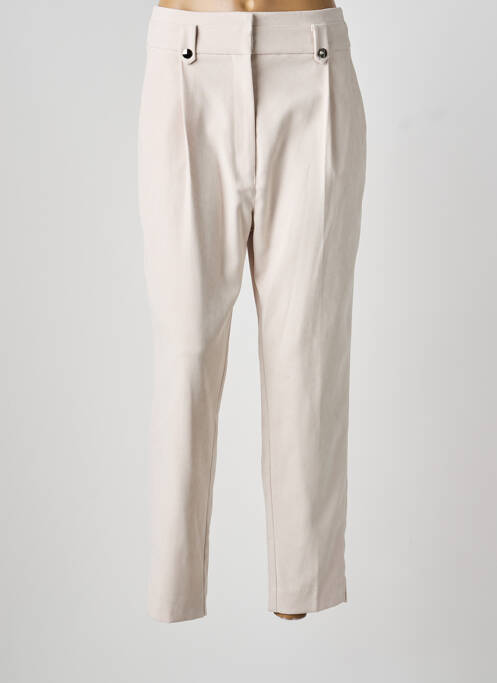 Pantalon droit stretch taille normale beige LESLIE femme