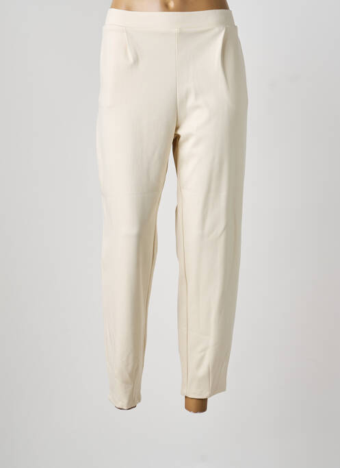 Pantalon droit stretch taille normale beige ELEONORA AMADEI femme