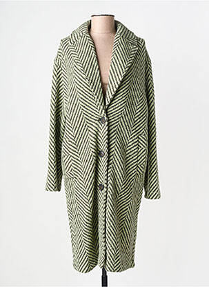 Manteau long coupe droite sans capuche vert MARIA BELLENTANI femme