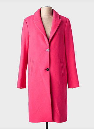 Manteau long coupe droite sans capuche rose EVA KAYAN femme
