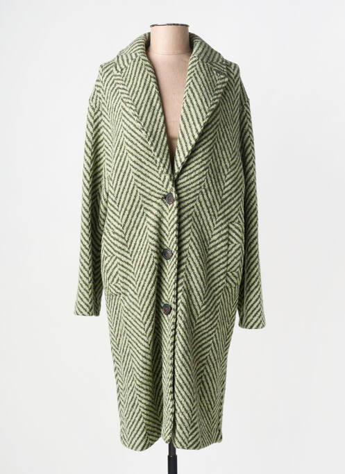 Manteau long coupe droite sans capuche vert MARIA BELLENTANI femme