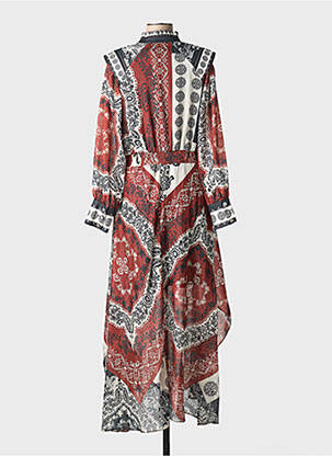 Robe longue manches longues manches longues marron LESLIE femme