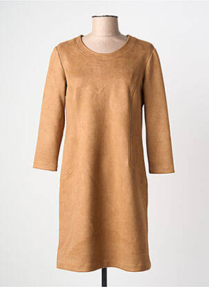 Robe courte manches 3/4 manches 3/4 marron GEVANA femme