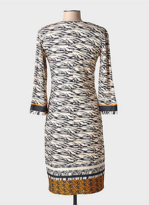 Robe mi-longue manches 3/4 manches 3/4 beige GEVANA femme