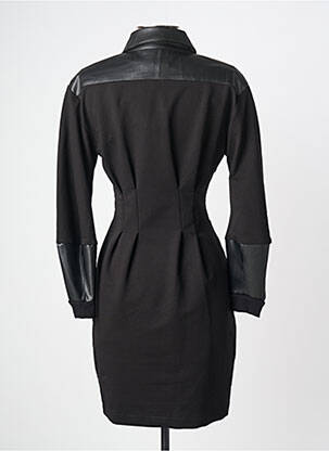 Robe courte manches longues manches longues noir LESLIE femme