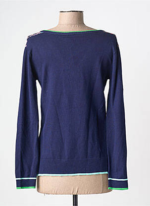 Pull coupe cintrée manches longues bleu LEO & UGO femme