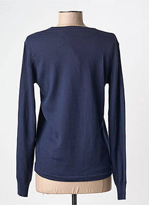 Pull coupe cintrée manches longues bleu GEVANA femme