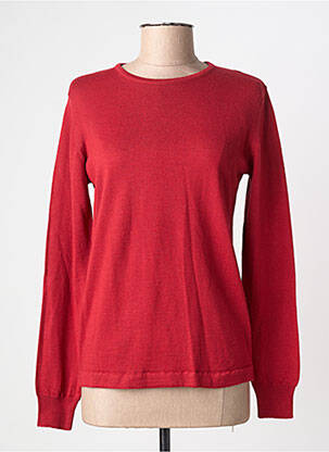 Pull coupe cintrée manches longues rouge GEVANA femme