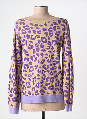 Pull coupe cintrée manches longues violet LEO & UGO femme