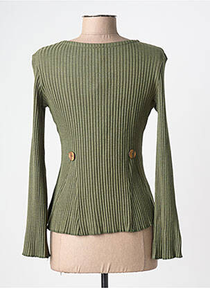 Pull coupe cintrée manches longues vert LO! LES FILLES femme