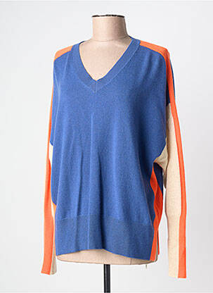 Pull coupe droite manches longues bleu ESTHEME femme