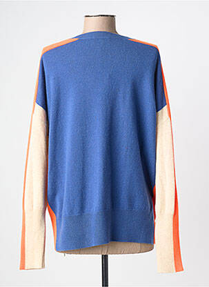 Pull coupe droite manches longues bleu ESTHEME femme
