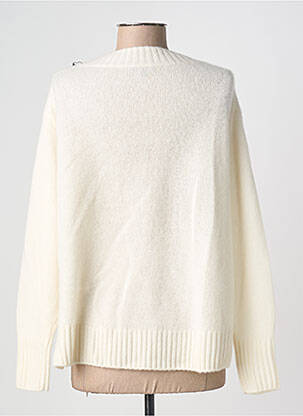Pull coupe droite manches longues blanc ESTHEME femme