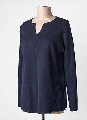 Pull coupe droite manches longues bleu MARIA BELLENTANI femme
