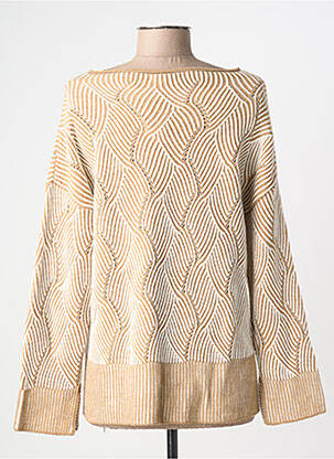 Pull coupe droite manches longues beige ELEONORA AMADEI femme