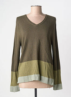 Pull coupe droite manches longues vert MARIA BELLENTANI femme