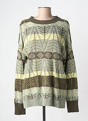 Pull coupe droite manches longues vert MARIA BELLENTANI femme
