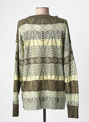 Pull coupe droite manches longues vert MARIA BELLENTANI femme