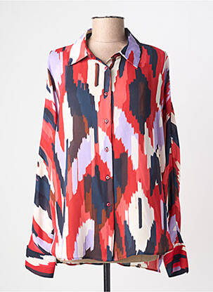 Chemisier tissage crêpe manches longues rouge LOLA CASADEMUNT femme