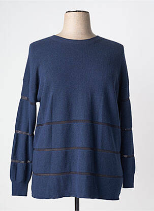 Pull coupe droite manches longues bleu MARIA BELLENTANI femme