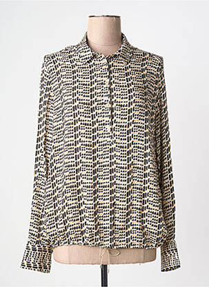 Blouse imprimé fantaisie manches longues noir TONI femme