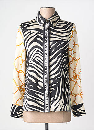 Chemisier tissage crêpe manches longues noir LOLA CASADEMUNT femme