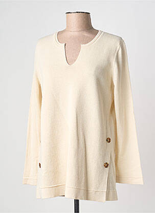 Pull col rond manches longues beige MARIA BELLENTANI femme