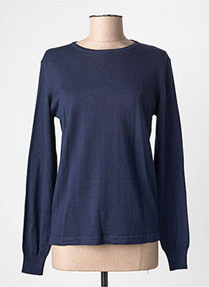 Pull coupe cintrée manches longues bleu GEVANA femme