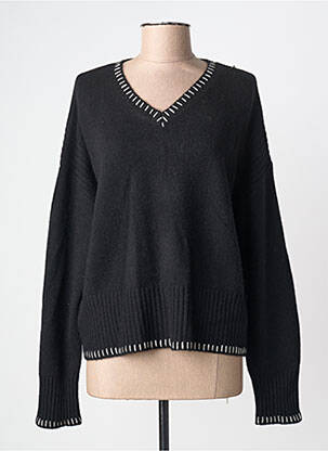 Pull col v manches longues noir ESTHEME femme