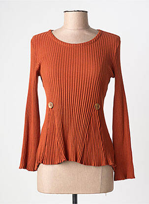 Pull coupe cintrée manches longues orange LO! LES FILLES femme