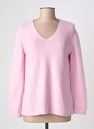 Pull col v manches longues rose MARIA BELLENTANI femme