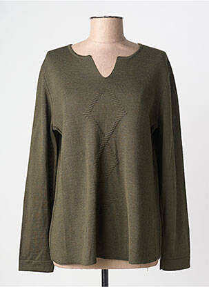 Pull col rond manches longues vert MARIA BELLENTANI femme