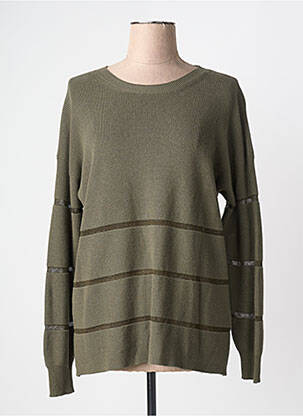 Pull col rond manches longues vert MARIA BELLENTANI femme