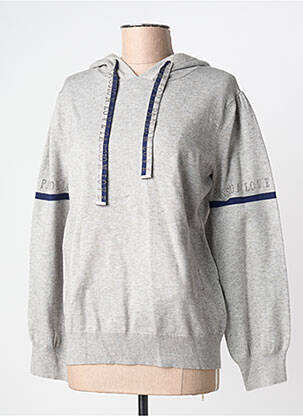 Sweat-shirt à capuche manches longues manches longues gris PASSIONI femme