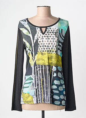 T-shirt imprimé fantaisie manches longues gris DOLCEZZA femme