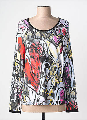 T-shirt imprimé fantaisie manches longues noir DOLCEZZA femme