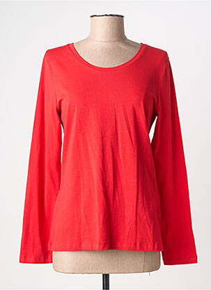 T-shirt stretch manches longues rouge DOLCEZZA femme