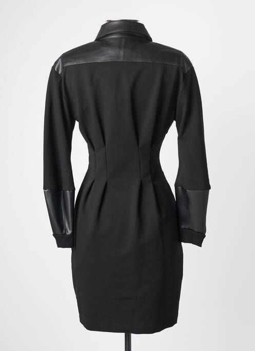 Robe courte manches longues manches longues noir LESLIE femme