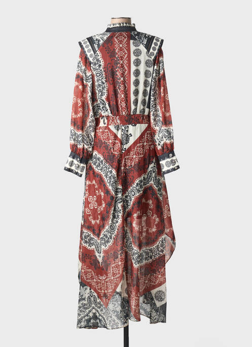 Robe longue manches longues manches longues marron LESLIE femme