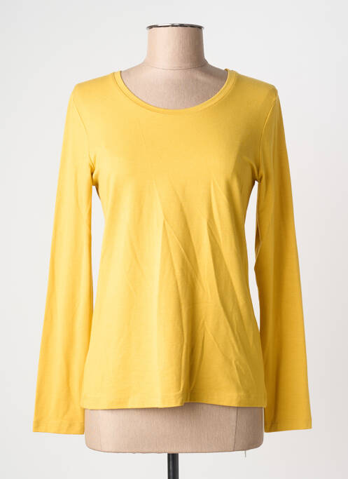 T-shirt stretch manches longues jaune DOLCEZZA femme