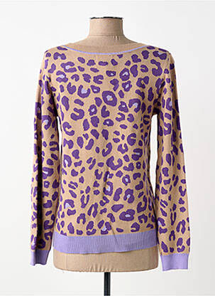 Pull coupe cintrée manches longues violet LEO & UGO femme