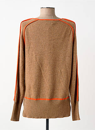 Pull tunique stretch manches longues marron LEO & UGO femme