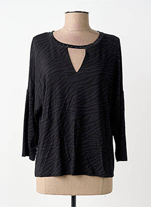 T-shirt coupe droite manches 3/4 bleu EVA KAYAN femme